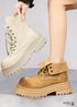 Boho-Thick-soled Distressed Biker Boots